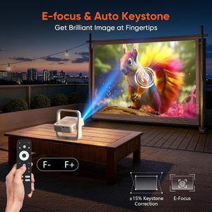 Proyector Inteligente Completo con Soporte 4K, Proyector Portátil para el Hogar, Oficina y Juegos, Mini Proyector LED con Altavoz Estéreo - Product Image 4