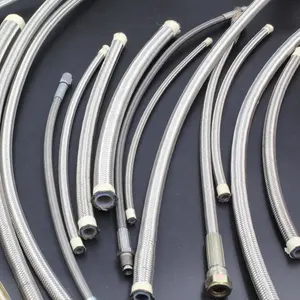 Food Grade S.s 304 Wire Braided Stainless Steel Ptfe Corrugated Hose For Fluid Transfer