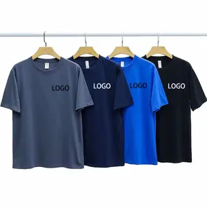 Wholesale Customized Logo 100% Cotton Blank Unisex Ice T-Shirt Solid Color Customized Puff Short Sleeve T-Shirt