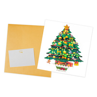 Carte de vœux 3D pop-up en forme de sapin de Noël, art papier, cadeau, cartes d'invitation, ensemble pour Noël, Nouvel An, fête, école, décoration de la maison