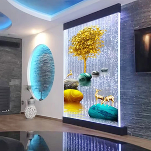 Pared <span class=keywords><strong>de</strong></span> cascada <span class=keywords><strong>de</strong></span> acrílico moderna con luz Led, fuentes <span class=keywords><strong>de</strong></span> pared <span class=keywords><strong>de</strong></span> <span class=keywords><strong>agua</strong></span> móviles utilizadas como cascada <span class=keywords><strong>de</strong></span> casa y divisor <span class=keywords><strong>de</strong></span> habitación con logotipo - Product Image 3
