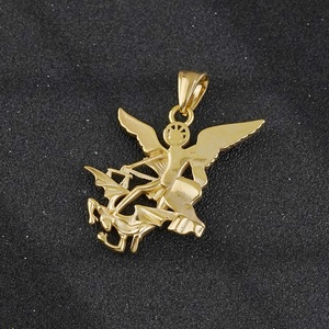 Pendentif en acier inoxydable Saint-Michel Archange, charme de protection bouclier saint, pendentif orthodoxe russe - Product Image 4