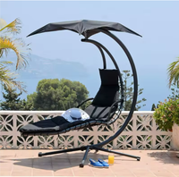 Lvye Dream Bed Chaise suspendue moderne en aluminium réglable pour extérieur, avec support en arc, auvent, hamac de véranda, chaise longue, gazebo, pergola