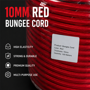 Cordon élastique rouge de 10 mm, qualité marine, cordon antichoc robuste, corde d'extérieur résistante aux UV, longueur personnalisée - Product Image 2