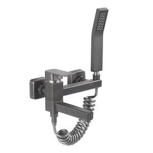 Латунный черный настенный смеситель для ванной - Product Image 1