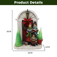 Figurine de Noël en résine, scène de cheminée avec Père Noël, horloge, chaussette pour enfants et lumière LED, décorations de Noël