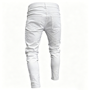 Jeans de Lápiz con Rotos para <span class=keywords><strong>Hombre</strong></span> Pantalones Casuales de Mezclilla Fina Vaqueros Clásicos para Joven de Corte Ajustado y Estilo Desgastado - Product Image 3