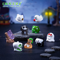 Figurine lumineuse de citrouille et de fantôme d'Halloween Weij pour micro-paysage, accessoires décoratifs DIY, mini bibelot