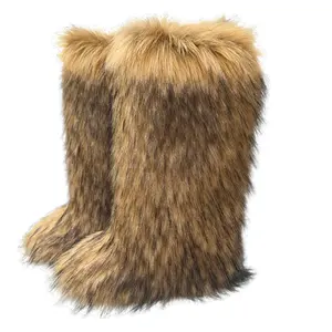 IDOIT Furry Warm Plüsch Warme Stiefel New Style High Top Verdickte Große Anti-Rutsch-Pelz-Schneeschuhe Damenschuhe