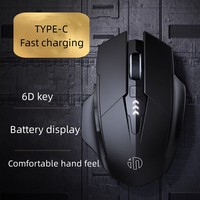 Mouse Nirkabel Inphic PM6 BT Tiga Mode Pengisian Daya Mekanis Senyap untuk Kantor, Game, Ponsel, dan Komputer