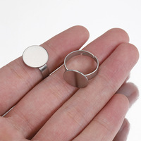100 teile/beutel Edelstahl verstellbare Fingerring flache leere Einstellungen für DIY Schmuck 12mm Innen durchmesser Schmuck Funds tücke