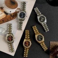 Montre-bracelet de luxe pour femme Scottie 9739B à quartz avec affichage de la date, cadran soleil, bracelet en acier inoxydable plaqué IP – Idéale pour un cadeau