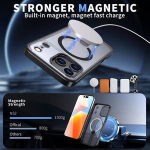Funda Magnética de Lujo con Carga Inalámbrica para <span class=keywords><strong>iPhone</strong></span> 17 Air 16 15 <span class=keywords><strong>14</strong></span> 13 Pro Max con Soporte Metálico Invisible y Cubierta Trasera - Product Image 4