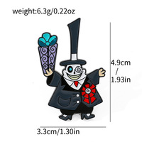 Broche en alliage plaqué, style dessin animé, créative et personnalisée, Halloween, Nightmare Christmas, Sally, avec badge recouvert de tissu