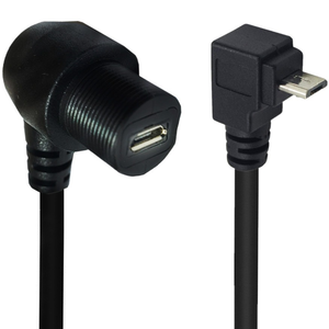 90 độ lên xuống trái góc bên phải Micro USB nữ để nam tuôn ra bảng điều khiển gắn kết cáp không thấm nước - Product Image 2