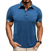 Chemise d'été décontractée à manches courtes à revers et à carreaux pour hommes européens et américains, en polyester respirant et absorbant l'humidité