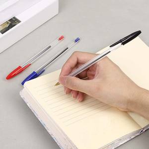 사무실 여러 가지 빛깔의 플라스틱 볼펜 블랙 레드 블루 3 색 빠른 건조 볼펜 학생 문구 - Product Image 4