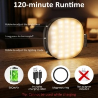 Luce Magnetica per Selfie con Braccio Scorrevole, Dimmerabile e Temperatura Colore Regolabile per Fotografia, Design Senza Blocco della Fotocamera
