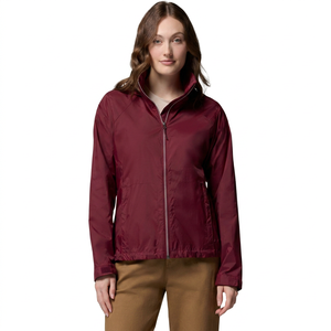 Unisex Red Hooded Windproof Puffer <b>Jacket</b> Casual Zipper Closure Polyester Wadding Autumn Wear <b>Rain</b> Coat Custom LOGO Design - Product Image 4