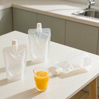 Sac d'emballage liquide en plastique de qualité alimentaire avec bec verseur transparent de l'usine Lebei pour le stockage de jus, d'eau et de boissons