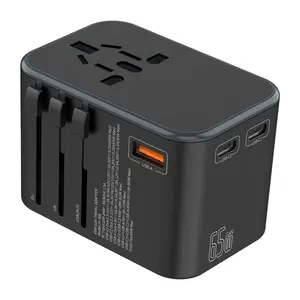 Teknologi Baru GaN 65W PD Super Cepat Biaya PPS Tipe C Output Dinding Charger Universal Travel Adapter