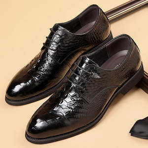 Nouveau modèle 2026 - Chaussures habillées pour hommes à motif crocodile, best-seller, en noir avec lanières - Product Image 5