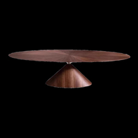 Table de salle à manger personnalisée de designer italien, style 'Net Red' (tendance), en forme de soucoupe volante, en bois massif, pour villa, grande table minimaliste à plateau plat, table de bureau
