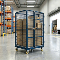 Chariot de manutention pliable robuste avec roues pour la logistique et le stockage en entrepôt