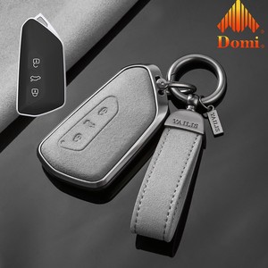 GZ Domi Coque de <span class=keywords><strong>protection</strong></span> intégrale en alliage de zinc et cuir PU pour clé de voiture <span class=keywords><strong>Volkswagen</strong></span> <span class=keywords><strong>Golf</strong></span> 8 avec porte-clés – Meilleure vente - Product Image 4