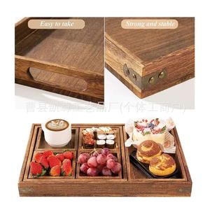 Cross-border wooden fruit <b>tray</b>, household <b>tray</b>, hearth <b>tea</b> <b>tray</b>, fruit cake and dessert wooden <b>tray</b>, storage and organization - Product Image 3