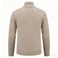 Cardigan pour homme à col montant, doublé polaire, épais, chaud pour l'hiver, en tricot, style décontracté, nouveau modèle, logo personnalisé, vente en gros OEM