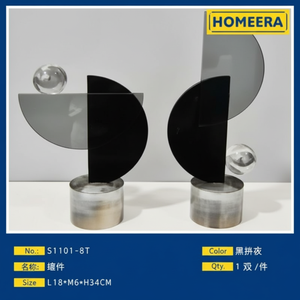 Sculpture décorative en cristal et résine L14xW8xH34CM pour affichage à la maison ou au bureau - Product Image 1