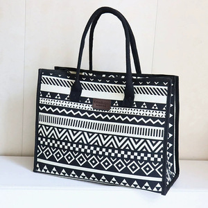 Sac à main pour femme, style ethnique, en toile, grande capacité, sac de maman, pour le travail, sac à bandoulière simple - Product Image 3