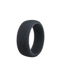 Bague de mariage moderne en silicone plaqué titane tricolore tendance pour homme et femme - Cadeau de fiançailles et d'anniversaire