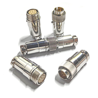 Prise mâle 8 broches TAJIMI HT10A-8PA-1, prise femelle HT10A-8SD-1, protection IP44, courant 2A, auto-bloquant Push-Pull, nickelé Fuji