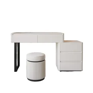 Cream style good quality MDF pine wood modern dresser makeup table white dresser for Bedroom