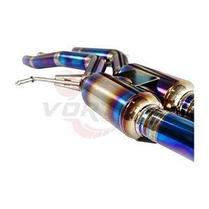 Tuyau de sortie en titane ultraléger Vortex pour Audi A7 C7 3.0T avec silencieux double et sorties d'échappement quadruples bleues - Product Image 4