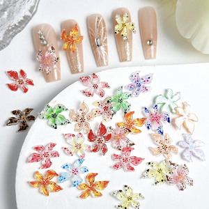 20 unids/bolsa DIY accesorios suave 3D flor Nail Art Charms diseño suave decoración de uñas para adaptarse a la superficie de uñas curada - Product Image 2