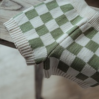 Haute qualité INS Style neutre nouveau-né et enfant en bas âge damier sans manches gilet Shorts pull ensemble pur coton gilet