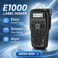 Imprimante d'étiquettes thermiques Phomemo E1000 Pro avec écran LCD et clavier, ruban de 3,5 à 12 mm, 180 dpi, Type-C, pour l'étiquetage en bureau et en magasin