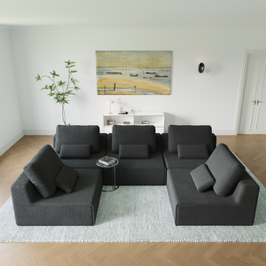 Sofá Seccional Modular, Sofá Combinable Flexible, Sofá de Tela de Fácil Montaje para Sala de Estar - Product Image 6