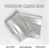 Sacs jetables autocollants transparents en plastique de 10x20cm, vente directe usine, pour chaussettes, masques, chaussures et fourrures