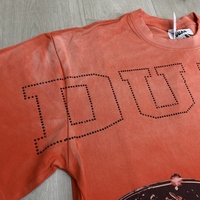 T-shirts pour hommes de style American High Street, rouge délavé à l'acide, avec strass thermocollés, style Y2K, collection de vêtements pour hommes DUAA