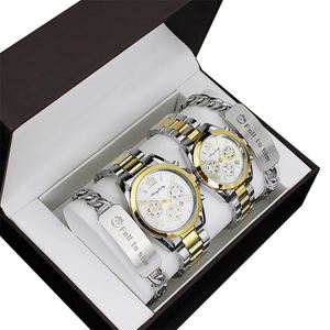 Couple <b>Watches</b> for Men and Women Stainless Steel Bracelet Quartz <b>Watch</b> <b>Set</b> - Product Image 3