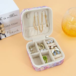 OEM ODM, série de cadeaux pour la fête des mères, mini boîte de rangement pour bijoux avec fermeture éclair, portable, fleur, bague, boucle d'oreille - Product Image 3