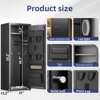 Meilleures ventes - Armoire à armes à feu de grande capacité, détachable, avec serrure électronique à empreintes digitales et mot de passe, 1400x510x380mm, coffre-fort pour munitions