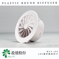 Diffuseur rond en plastique ABS MVS200, design moderne, installation facile, réglable pour les systèmes HVAC