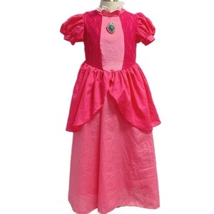 Vestido Color Durazno, Vestido de <span class=keywords><strong>Princesa</strong></span> Flor de Durazno, Vestido Formal para Niña, <span class=keywords><strong>Mario</strong></span> - Product Image 1