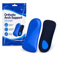 Semelles orthopédiques 3/4 de longueur, soutien de la voûte plantaire de qualité médicale, insert amortissant pour chaussures, soulagement des pieds plats et de la fasciite plantaire
