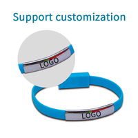 Pulsera de silicona con cable de datos USB, pulsera creativa con Cable de carga USB para teléfono móvil